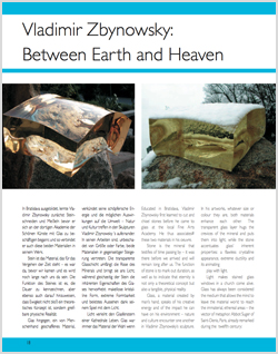 Article de Catalogue d'Art nommé between earth and heaven sur l'Artiste Vladimir Zbynovsky